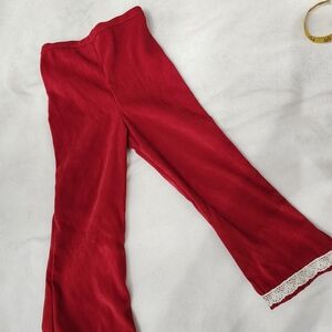 Red Kids Bottoms with Lace Trim